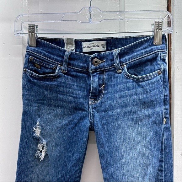 Abercrombie kids skinny denim jeans distressed 14 slim - Picture 2 of 6